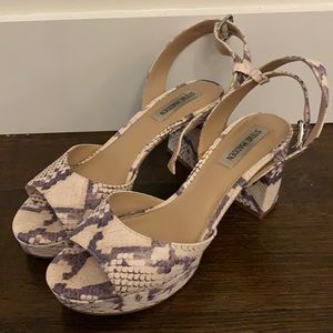 Steve Madden Snakeskin Chunky Heel Sandals